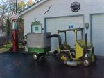 JD 110 cab, lawn vacuum