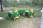 BILLS JD'S models 212, 214 with yard cart my first deere.